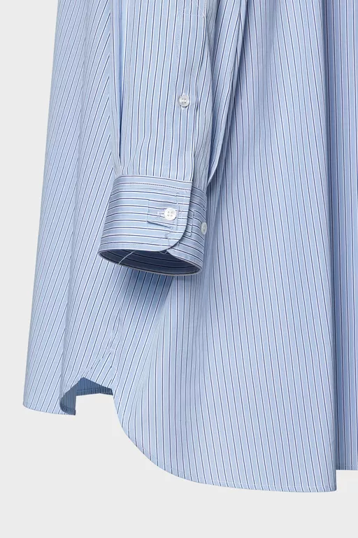 Camisa de rayas de popel&iacute;n de algod&oacute;n - Camisas
