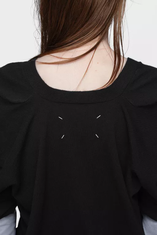 C&aacute;rdigan de lana con cuello de pico - Cardigan