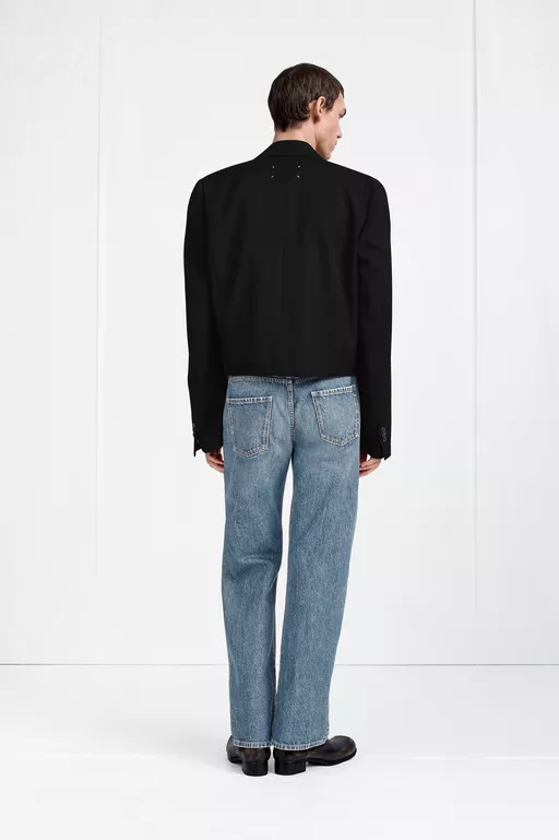 Cropped Double-Breasted Tuxedo Jacket - Jackets