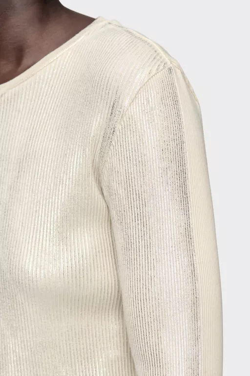 Silver Print Long-Sleeve Top - Tops
