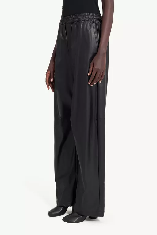 Light pleather wide-leg trousers - Pants