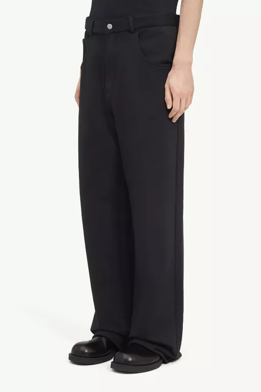 Logo-embroidered unbrushed cotton trousers - Pants
