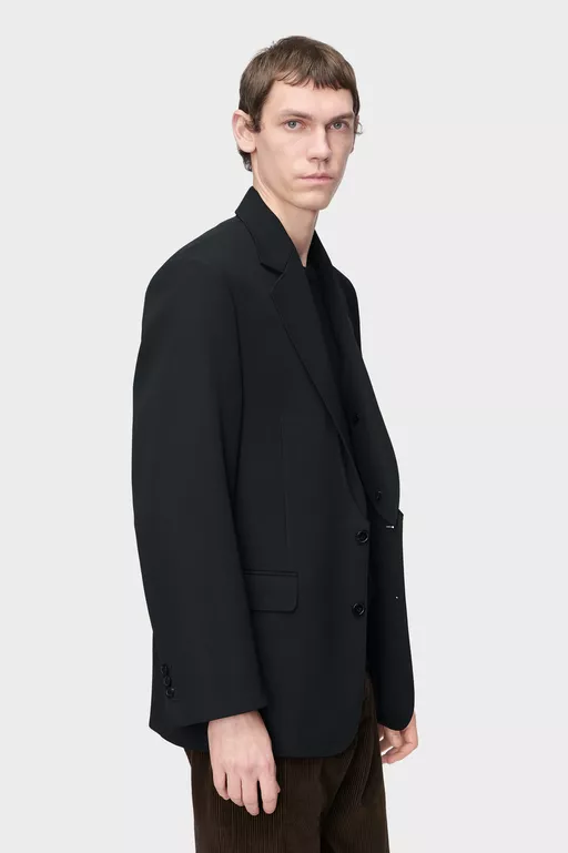 Folded Collar Wool Blazer - Jackets