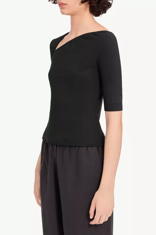 Asymmetric jersey top - Tops