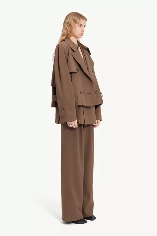Belted wool blend jacket - Jackets