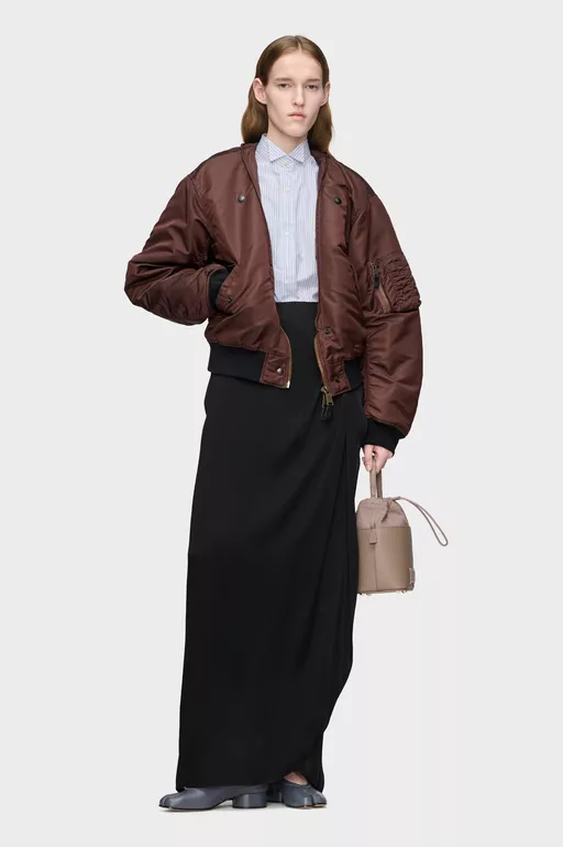 Silk Draped Skirt - Long skirts