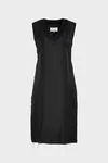 Noir - Robe midi en soie