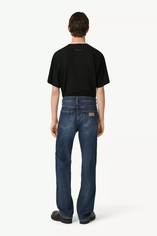 Distressed wash denim jeans - Denim
