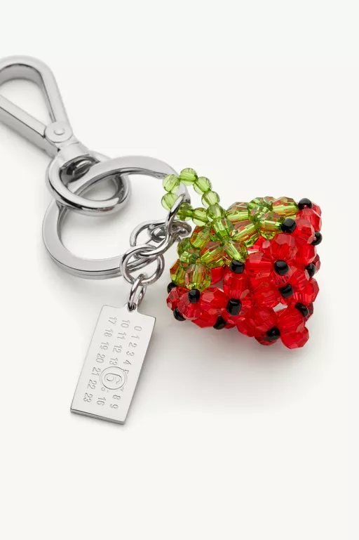 Strawberry Beaded Numeric Keyring - Key Rings