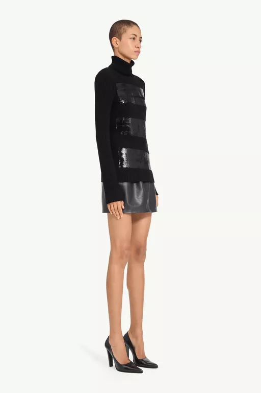 Taped wool turtleneck dress - Knitwear