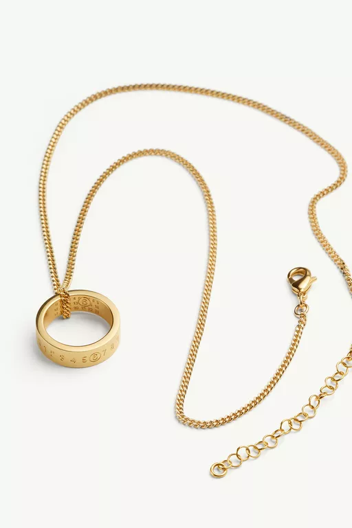 Gold numeric pendant necklace - Necklaces