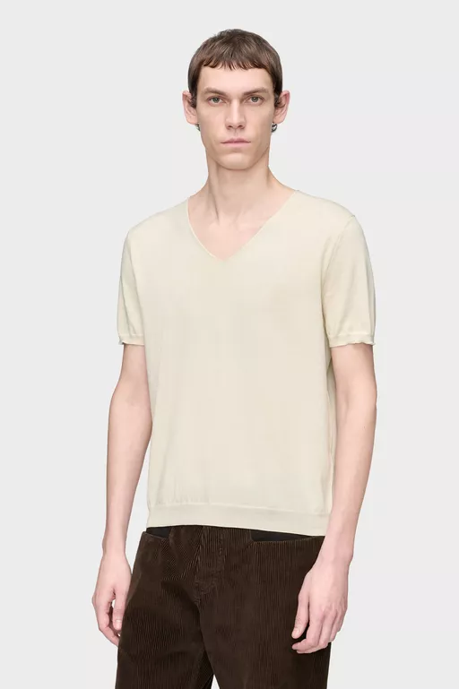 Cotton V-Neck Top - V-neck