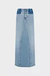Blue jeans - Two-Tone Denim Maxi Skirt
