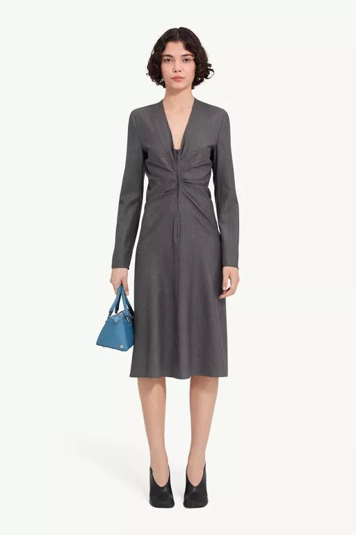 Wool cotton tailoring dress - Midi Dress