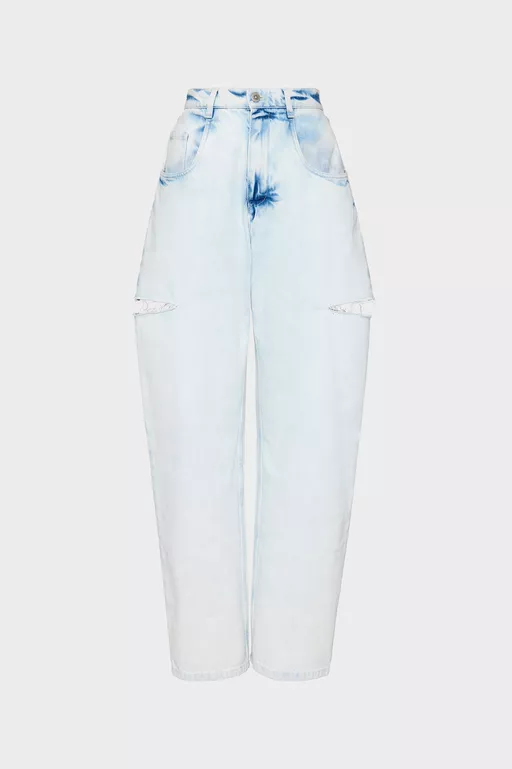 Bleached Cut-out Jeans - Denim