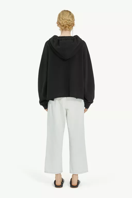Black Unbrushed Cotton Sweatshirt - Sweatshirts