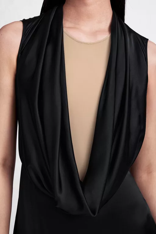 Cowl-Neck Satin Maxi Dress - Maxi Dress