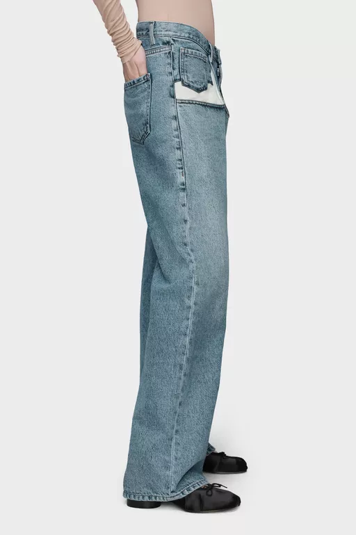 Straight jeans with contrasted pockets - Denim