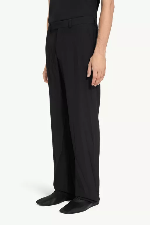 Creased wool-blend trousers - Pants