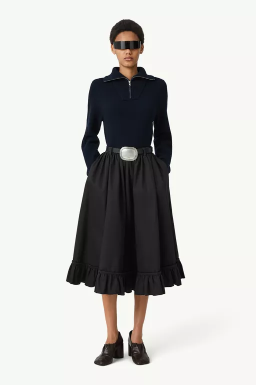 Half-zip cropped knit top - Polos