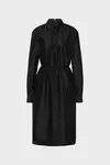 Black - Virgin Wool Midi Shirt Dress