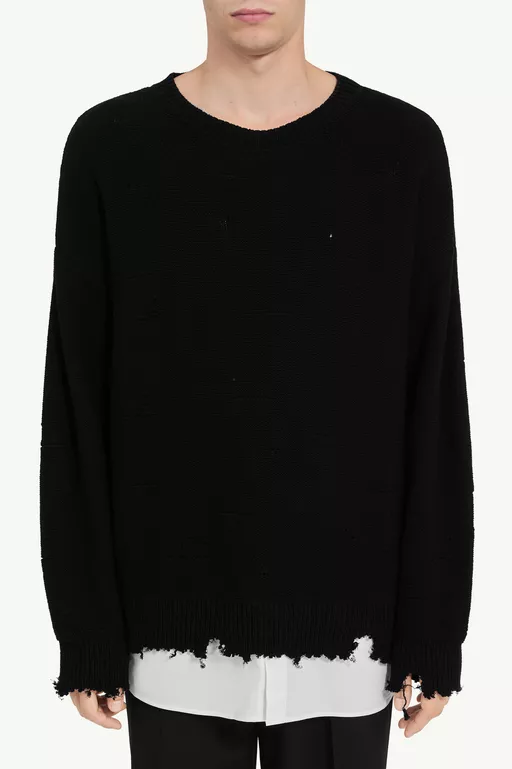 Distressed hem sweater - Knitwear