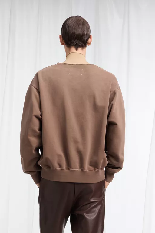 Baumwollpullover mit tiefem V-Ausschnitt - Sweatshirts