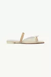 Alabaster - Bow-detailed leather slingback shoes