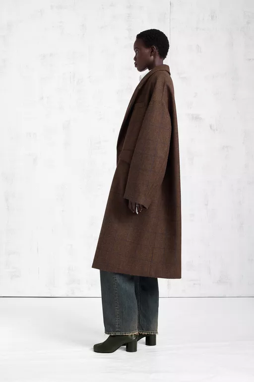 Checked Wool Overcoat - Coats