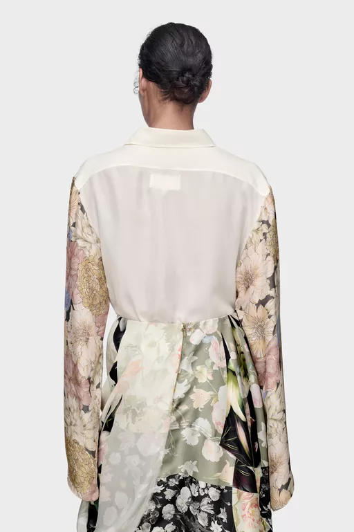 Camisa de seda con estampado floral - Camisas