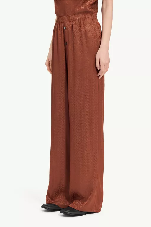 Viscose blend jacquard trousers - Pants