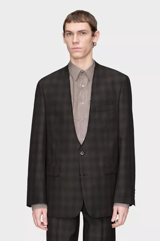 Folded Collar Wool Blazer - Jackets