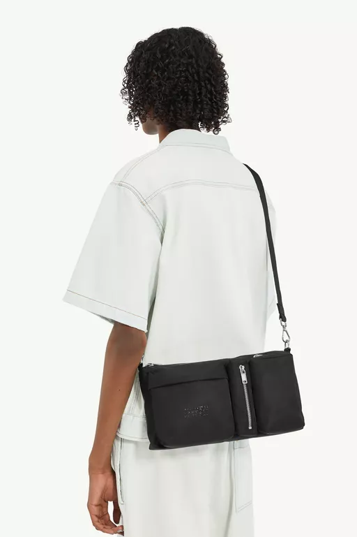 Three-Pocket Nylon Crossbody Messenger Bag - Cross body bag