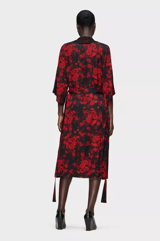 Printed Midi Shirt Dress - Midi Dress