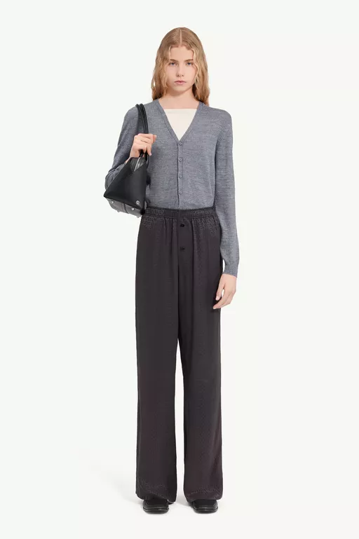 Viscose blend jacquard trousers - Pants