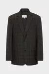 Brown - Folded Collar Wool Blazer