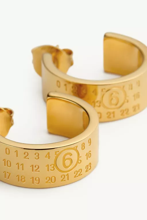 Numeric Minimal Signature Hoop Earrings - Candle