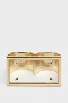 Gold - Four Stitches Double Signet Ring