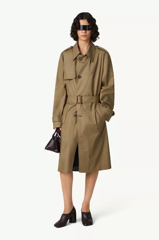Belted coated trench coat - Raincoats