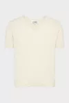 Ecru - Cotton V-Neck Top