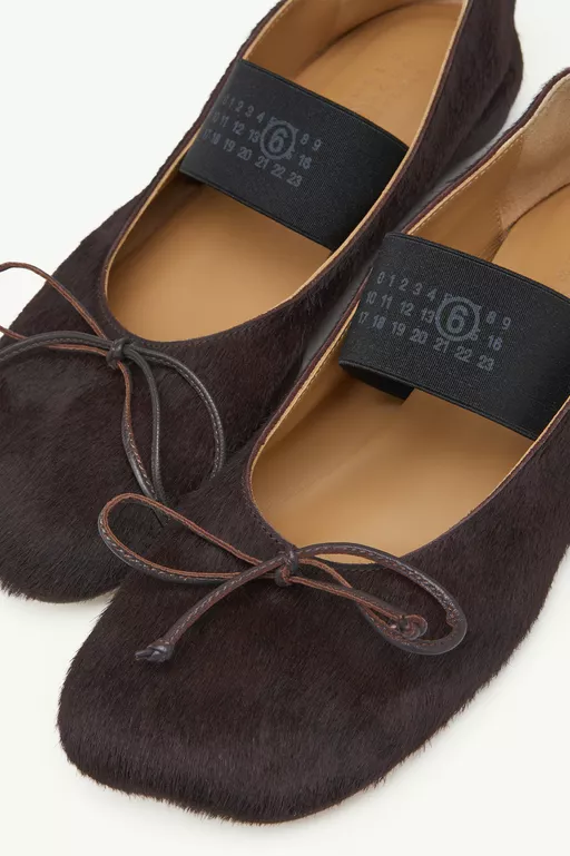 Elastische Numeric Ballerinas aus Ponyfell - Ballerinas