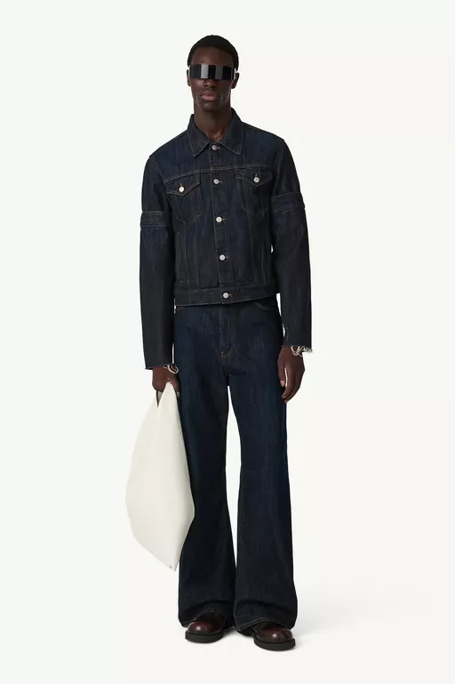 Flipped sleeve denim jacket - Jackets