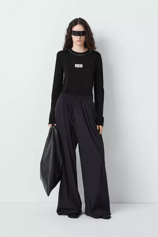 Logo-embroidered nylon drawstring trousers - Pants