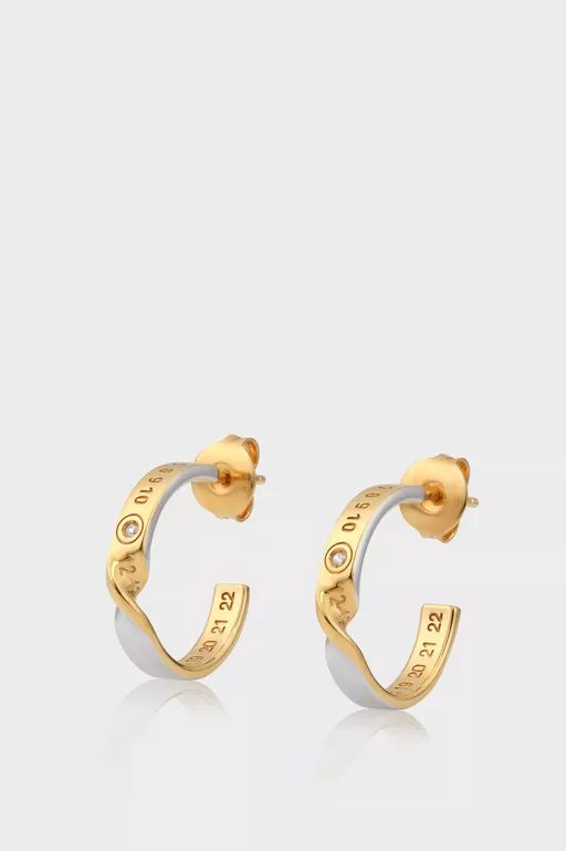 Numeric diamond hoop earrings - Earrings