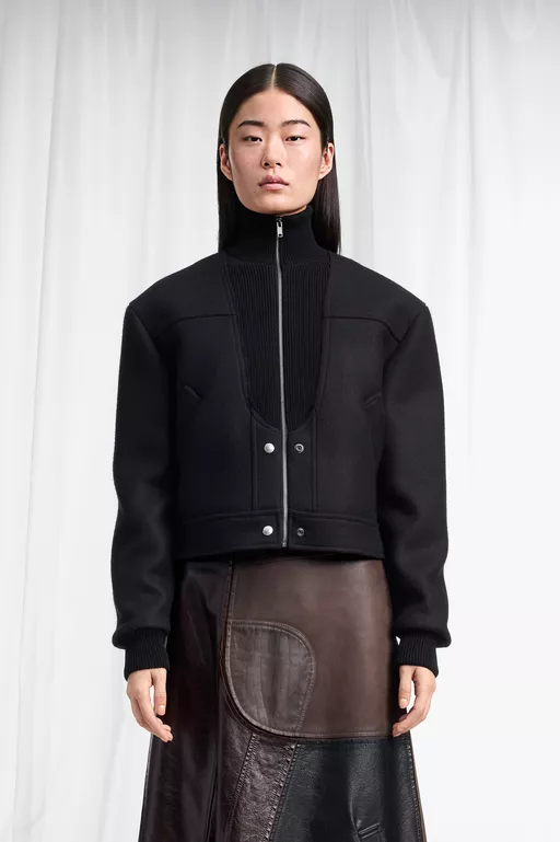 Virgin Wool Bomber Jacket - Jackets