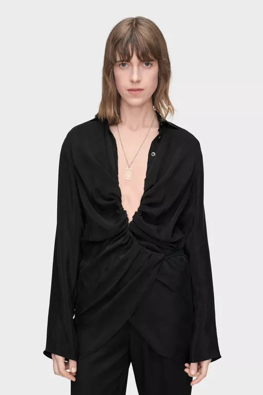Ruched Wrap Shirt - Shirts