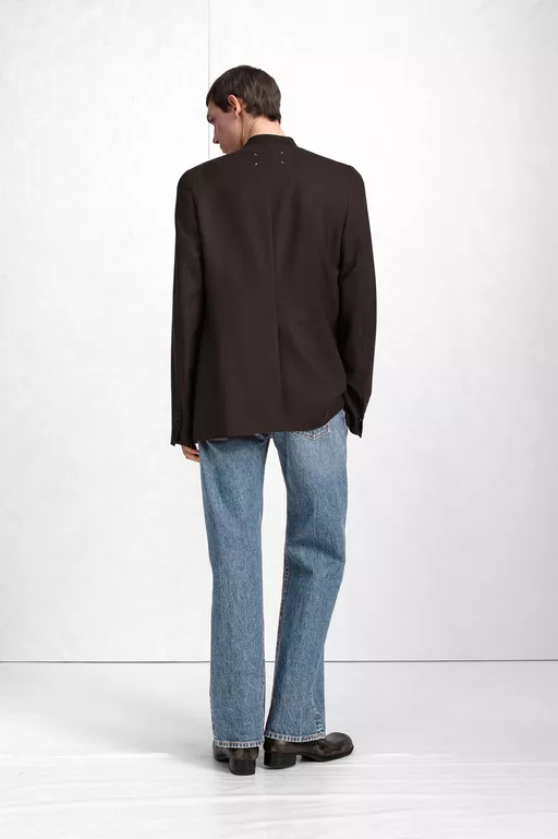 Minimal Collar Wool Blazer - Jackets