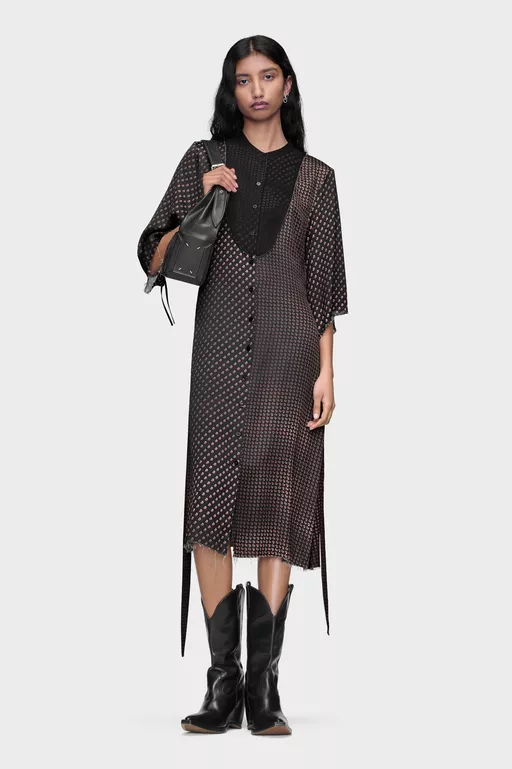 Vestido camisero midi estampado - Vestidos Midi