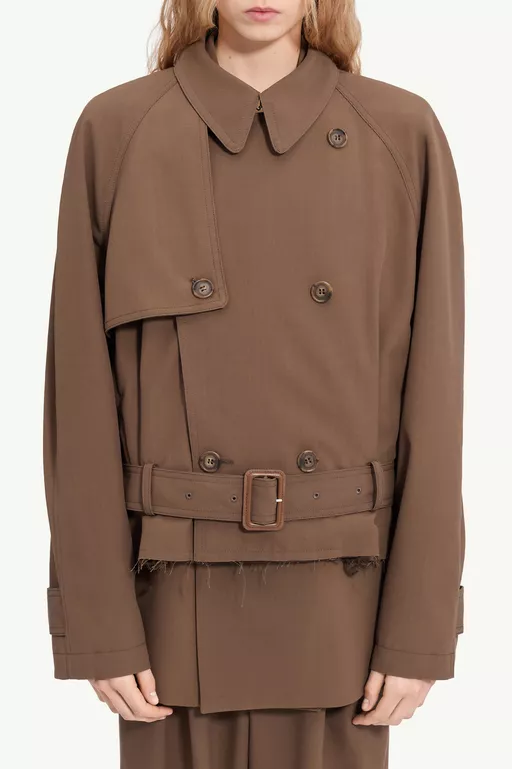 Belted wool blend jacket - Jackets