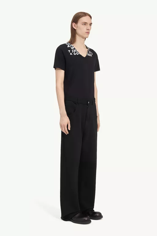 Logo-embroidered unbrushed cotton trousers - Pants